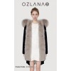 OZLANA AU202006-2 皮草派克大衣 黑色外套（长款） 经典奶奶灰貂毛 防泼水防褪色 