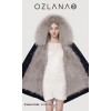 OZLANA AU202006-2 皮草派克大衣 黑色外套（长款） 经典奶奶灰貂毛 防泼水防褪色 
