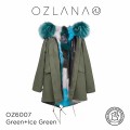 ozlana 皮草大衣 冰激凌绿狐狸毛 防泼水防褪色 绿色外套