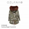 ozlana 皮草大衣 焦糖郊狼毛大衣 防泼水防褪色 迷彩外套