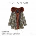 ozlana 皮草大衣 焦糖郊狼毛大衣 防泼水防褪色 迷彩外套