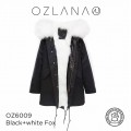 OZLANA AU202001 乌托邦系列 皮草大衣 黑色外套 纯白狐狸毛 防泼水防褪色 