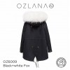 OZLANA AU202001 乌托邦系列 皮草大衣 黑色外套 纯白狐狸毛 防泼水防褪色 