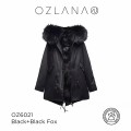 OZLANA AU192002 黑色外套 芬兰黑狐狸毛 防泼水防褪色